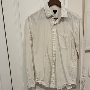 J. Crew Men's White Casual Button Down Shirt M
